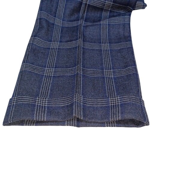 J Hilburn Mens Tailored Wool-Cashmere Pants Blue Plaid W33 L28 Heritage Luxury - Picture 8 of 8